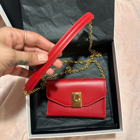 Celine Leather Wallet Crossbody Red Iphone holder - Picture 14 of 15